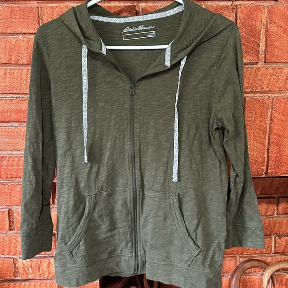 ❌SOLD❌Heather Green Olive Zipup Hoodie - Picture 2 of 6